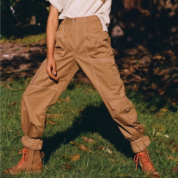 SPELL tan cargo pants - Picture 1 of 9